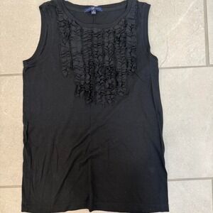 Gap black ruffle tank top - Size Small